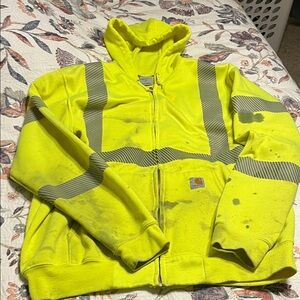 Carhartt Hi Vis Bright Yellow Zip-Up Hoodie